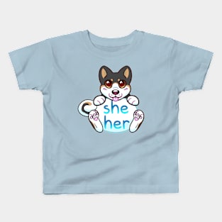 Doggy Pronouns - She/Her Kids T-Shirt